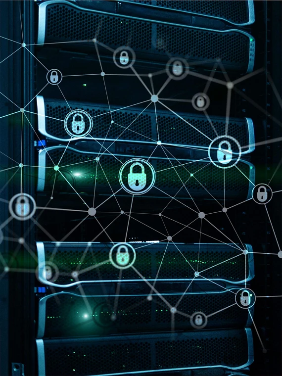 Overlay of security locks on top of server system